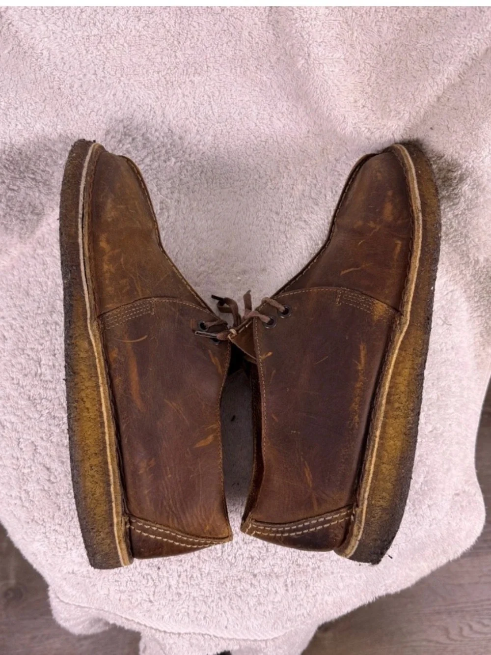 Clarks Originals Desert Trek  Chukka Boots Mens 11 M Beeswax Leather Crepe Sole
